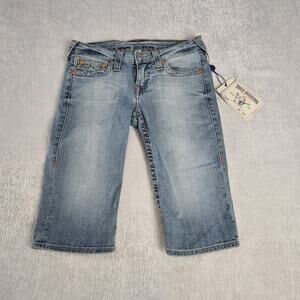 True Religion women's shorts jorts jeans blue NWT Size 28 Y2K vibes beachy